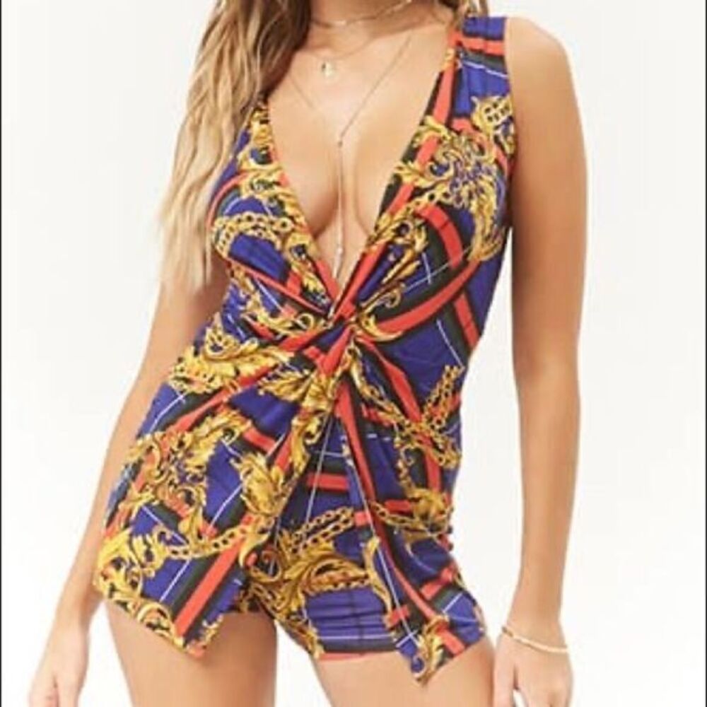 Baroque Twist Front Romper
